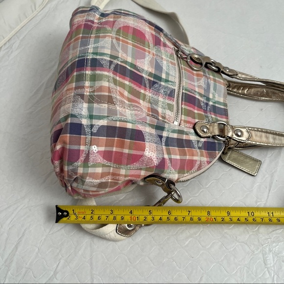 Coach Poppy Daisy pink multicolor madras signature C logo crossbody - Picture 9 of 14
